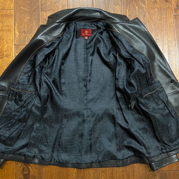 Cole Haan Black Lambskin Soft Leather Jacket Single Button Women's Size Medium - Picture 6 of 11